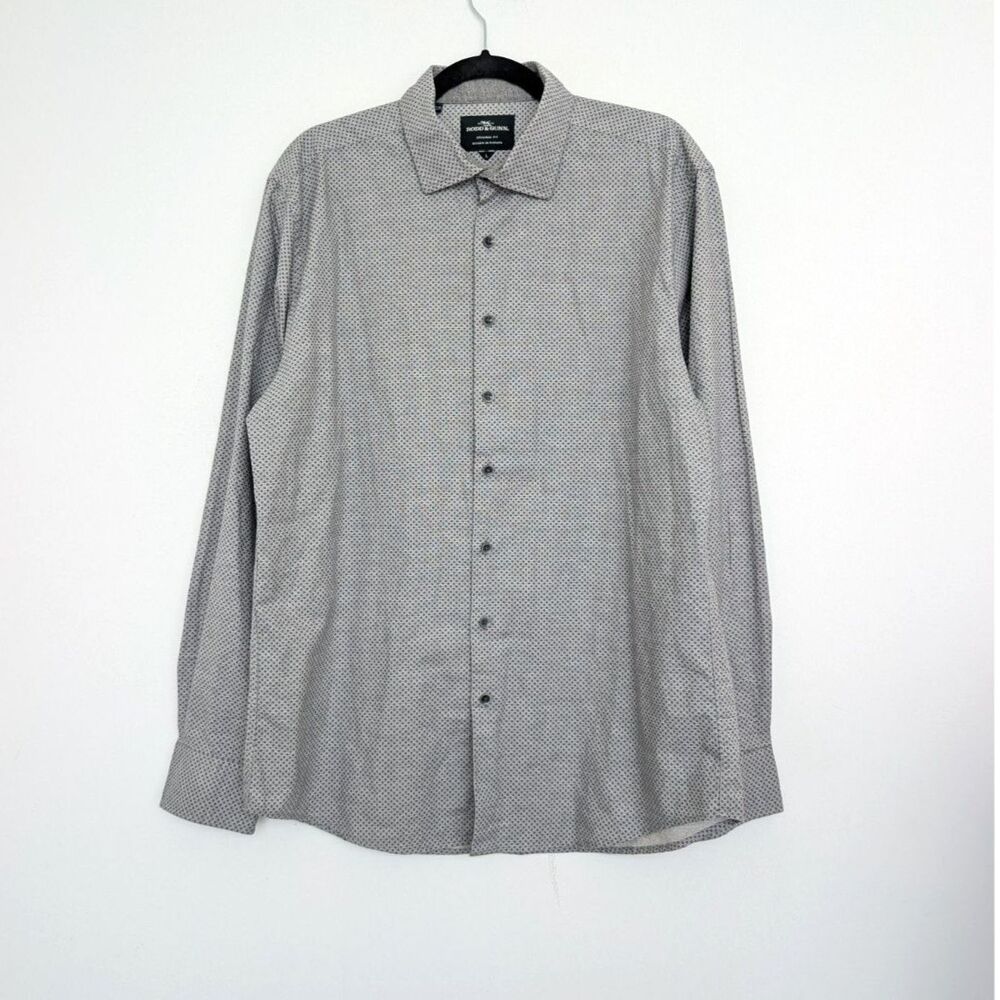 Rodd & Gunn Men's Original Fit Micro Print Geometric Button Up Shirt Sz L